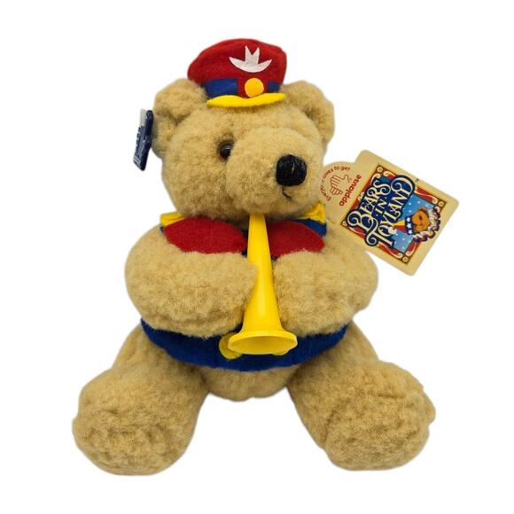 Bears in Toyland Vintage 10" Applause Jointed Posable Plush Toy Bear with Horn - Picture 5 of 15